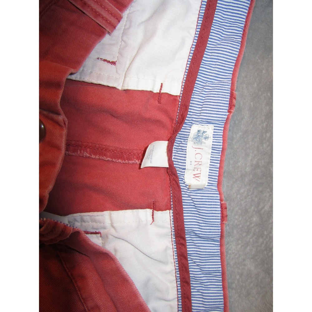 J. Crew Mens 35 Red Cotton Chino Shorts Classic Fit 9 Inch Inseam Casual Summer - Picture 6 of 6